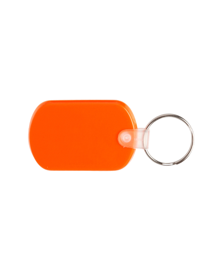 Union Printed - Soft Plastic Keychain Key Tag with 1-Color Logo — Orange