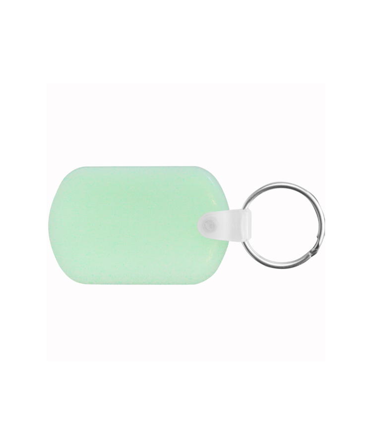 Union Printed - Soft Plastic Keychain Key Tag with 1-Color Logo — Light Green - Glow