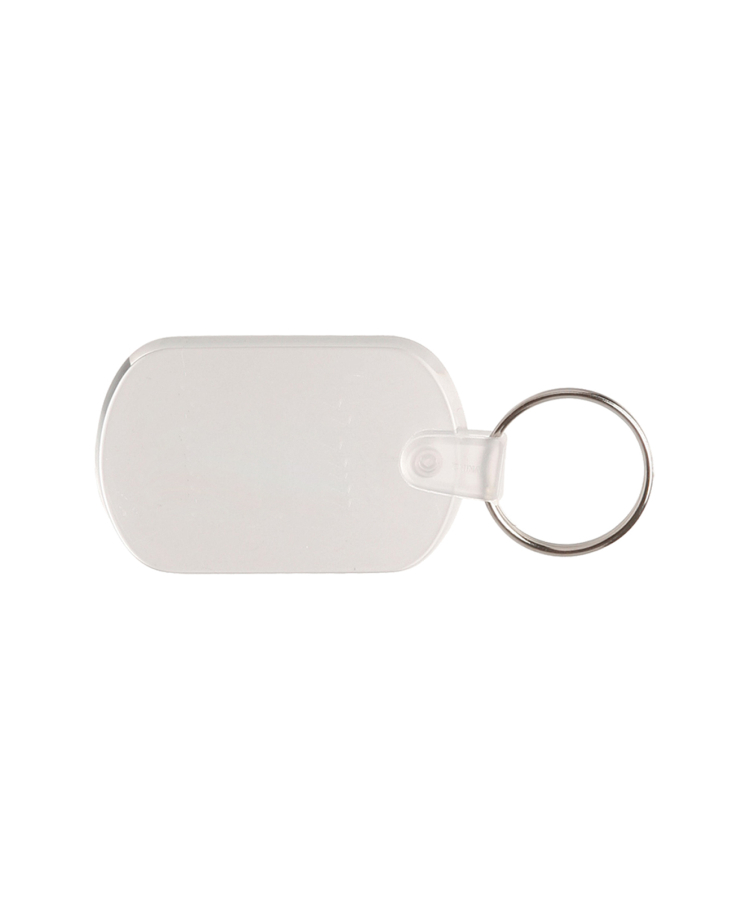 Union Printed - Soft Plastic Keychain Key Tag with 1-Color Logo — Clear