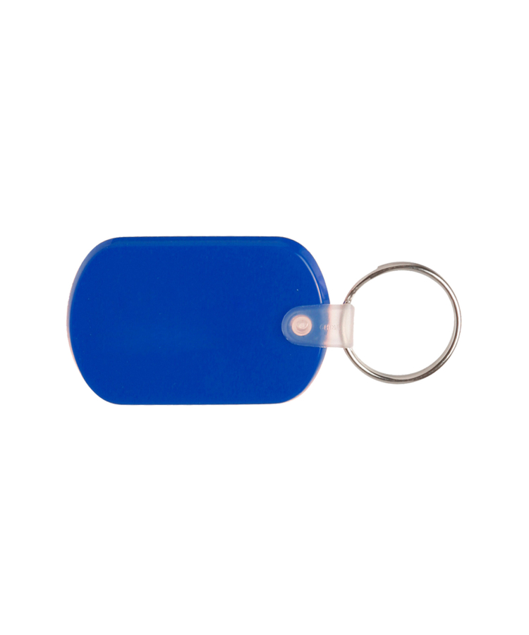 Union Printed - Soft Plastic Keychain Key Tag with 1-Color Logo — Blue