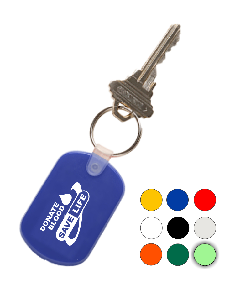Union Printed - Soft Plastic Keychain Key Tag with 1-Color Logo