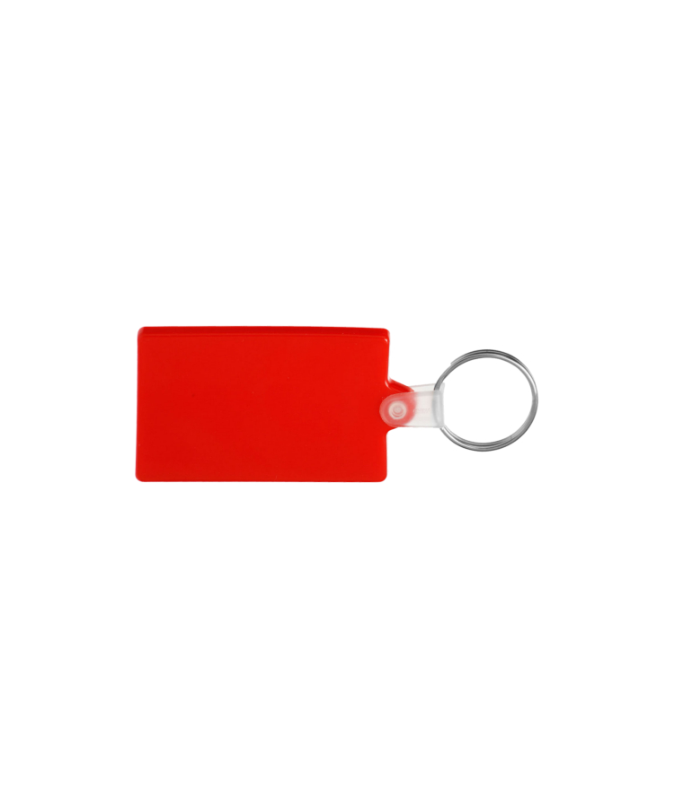 Union Printed - Rectangle Soft Key Tag Key Tag with Key Ring — Red