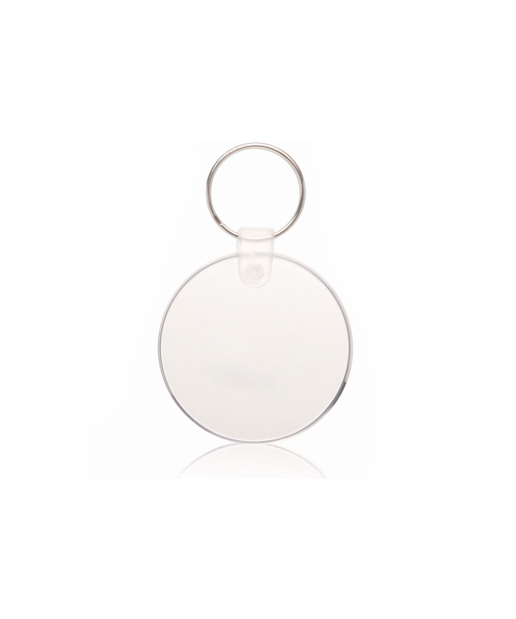 Union Printed - Round Soft Plastic Keychain Key Tag with 1-Color Logo — Clear
