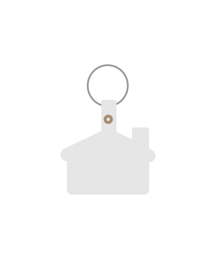 Union Printed - House Shaped Soft Key Tags with Keychain Ring - 1-Color Logo — White