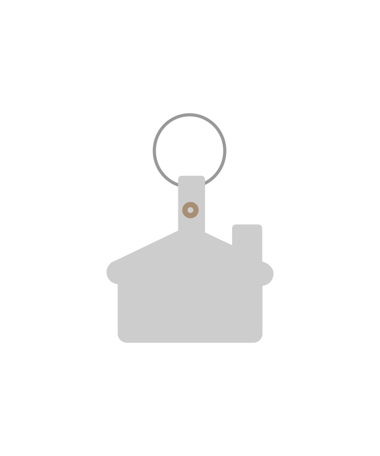 Union Printed - House Shaped Soft Key Tags with Keychain Ring - 1-Color Logo — Clear