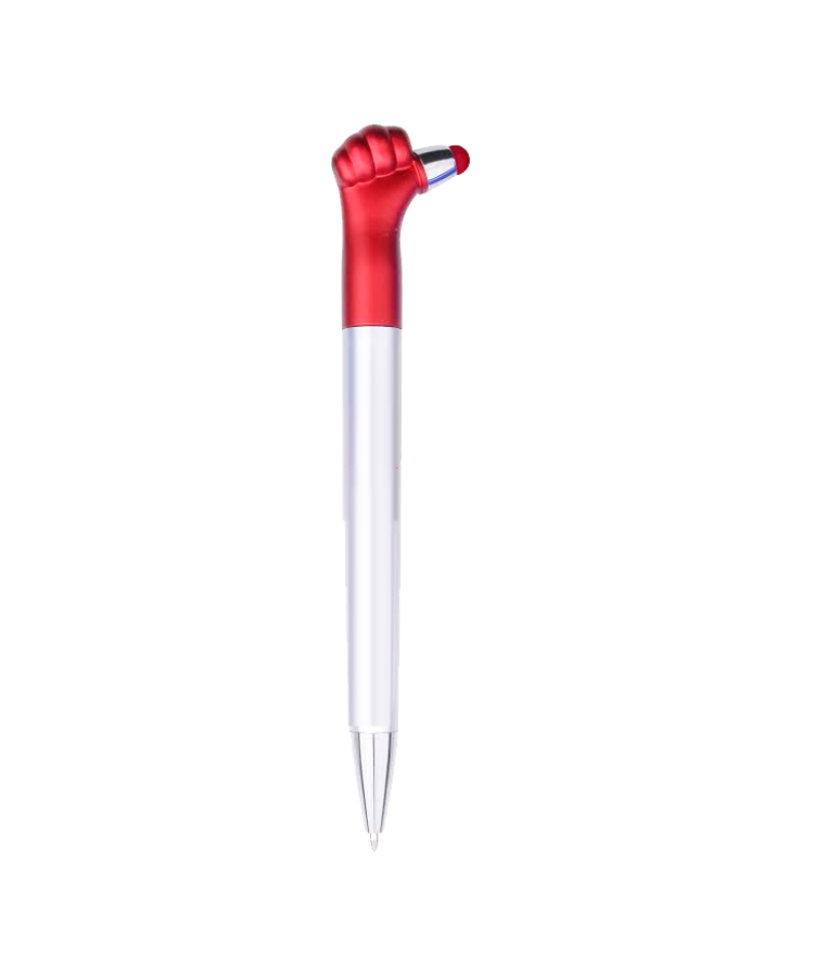 Union Printed  - Thumbs-up Stylus Pen with 1-Color Logo — Red