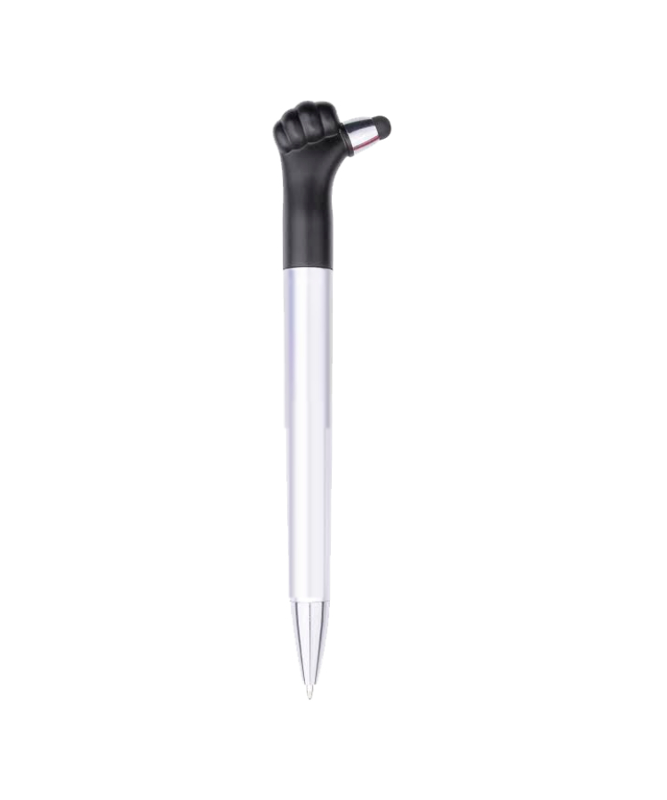 Union Printed  - Thumbs-up Stylus Pen with 1-Color Logo — Black