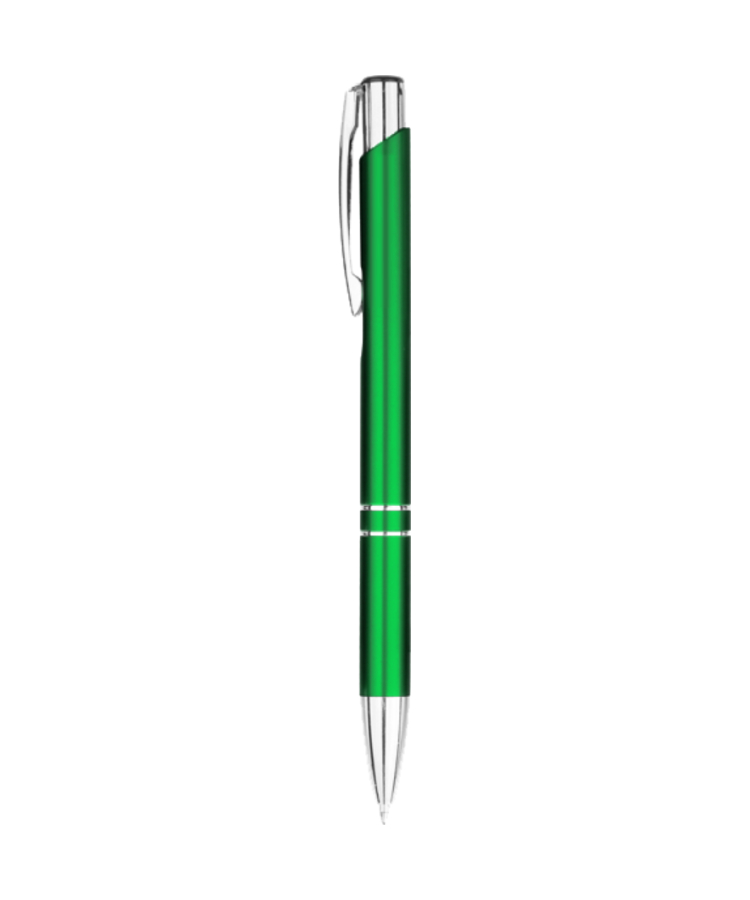 Union Printed - Queenly - All Metal Click Pens — Lime Green