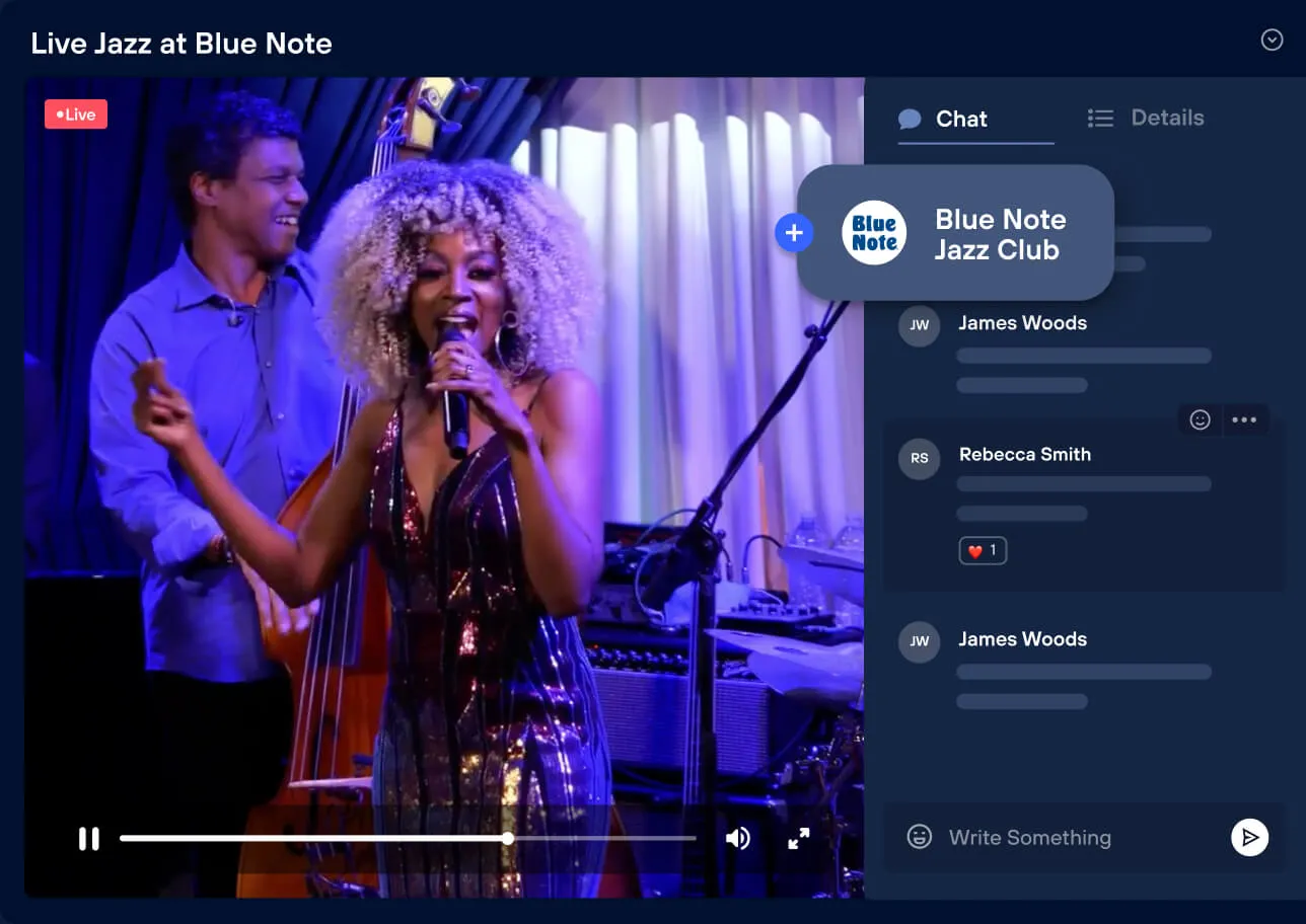 LiveControl branded live streaming web player with custom branding
