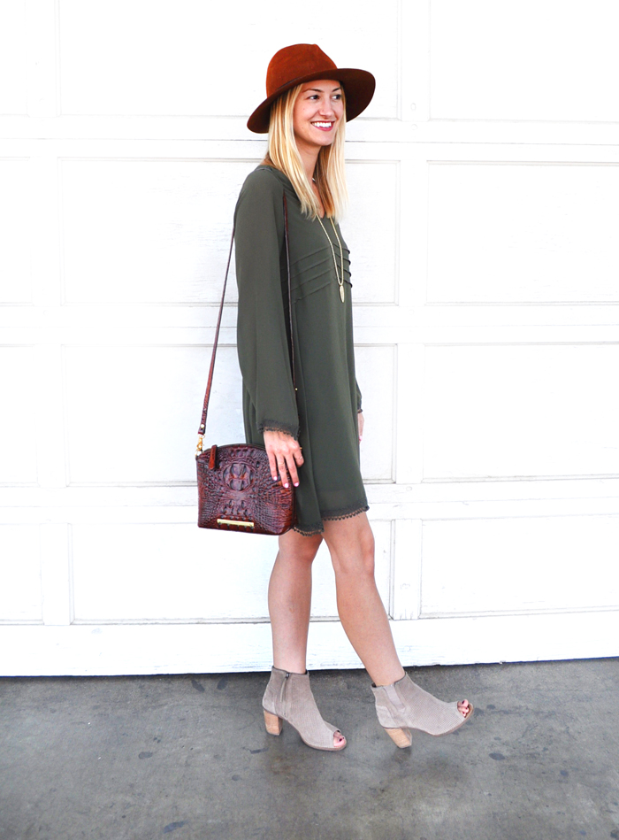 Olive Green Shift Dress - LivvyLand | Austin Fashion and Style Blogger