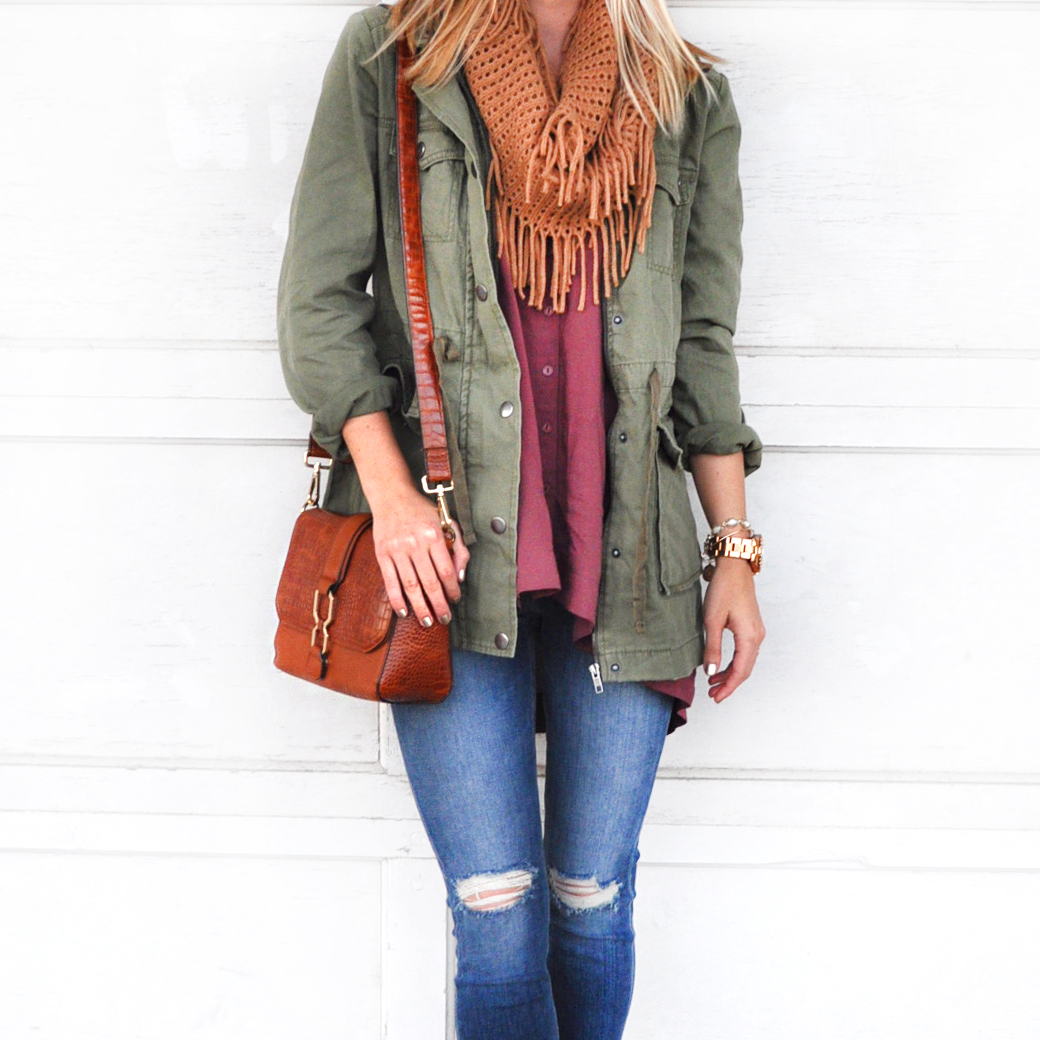 Fall Style Inspiration: Olive Jeans and Cozy Layers