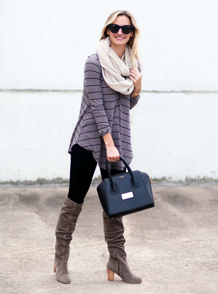 casual over the knee boot outfit