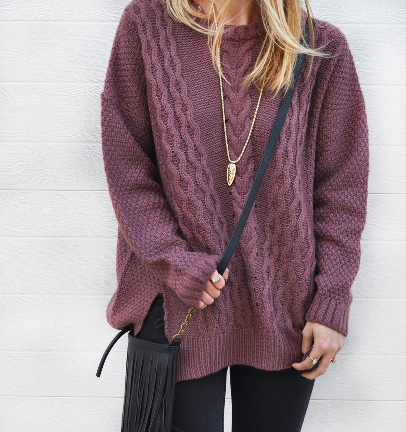 Cable Front Sweater - LivvyLand | Austin Fashion and Style Blogger