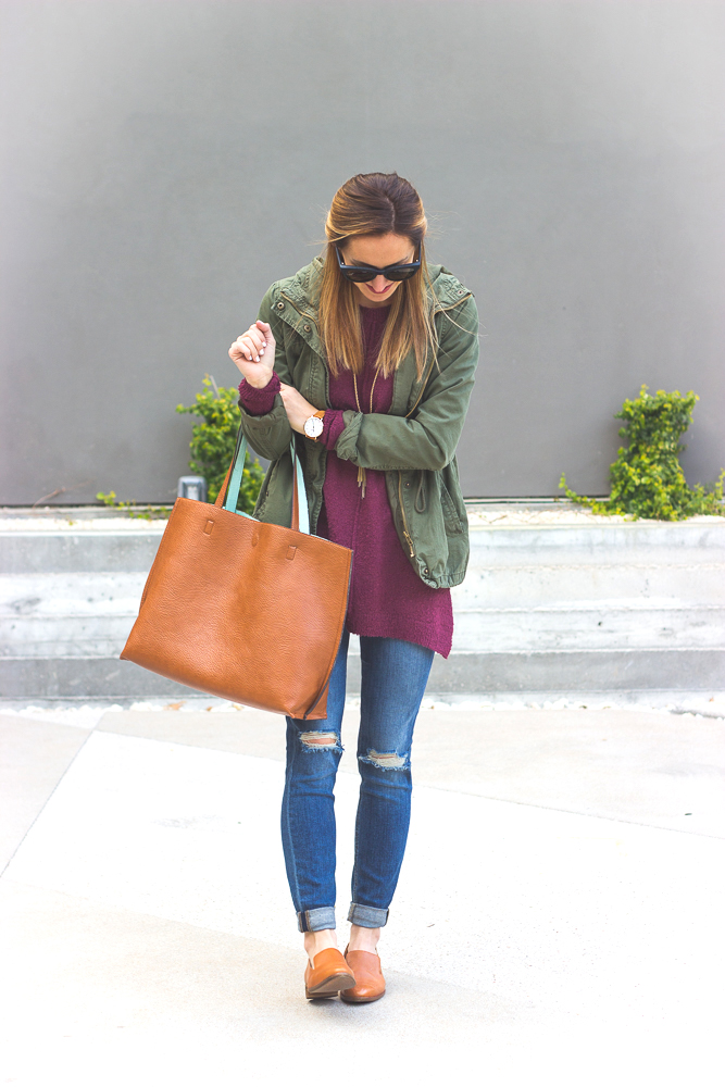 Cozy Tunic & Utility Jacket - LivvyLand | Austin Fashion and Style Blogger