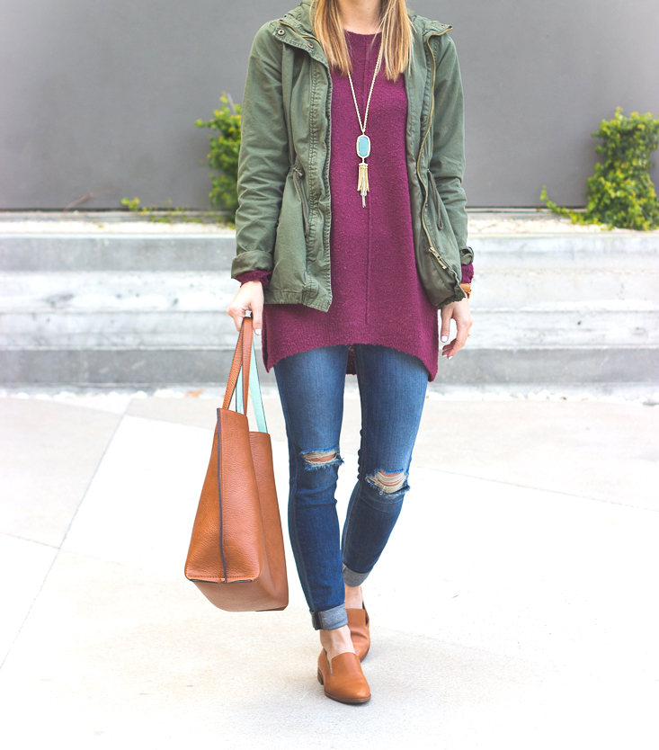 Cozy Tunic & Utility Jacket - LivvyLand | Austin Fashion and Style Blogger