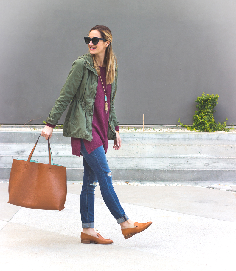 Cozy Tunic & Utility Jacket - LivvyLand | Austin Fashion and Style Blogger