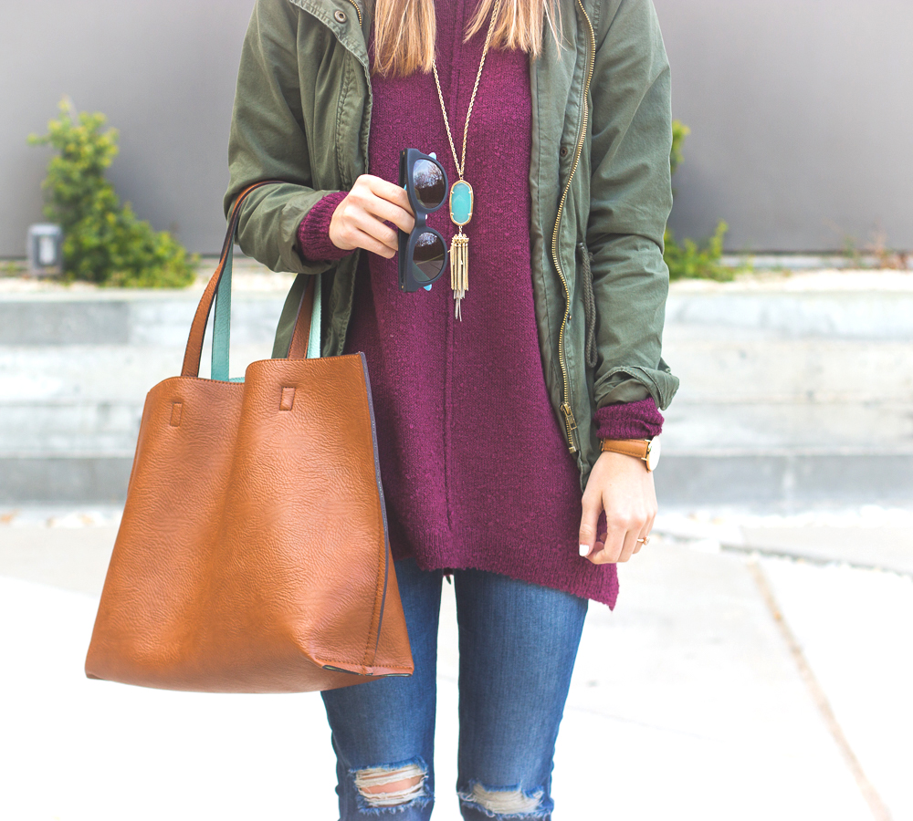 Cozy Tunic & Utility Jacket - LivvyLand | Austin Fashion and Style Blogger