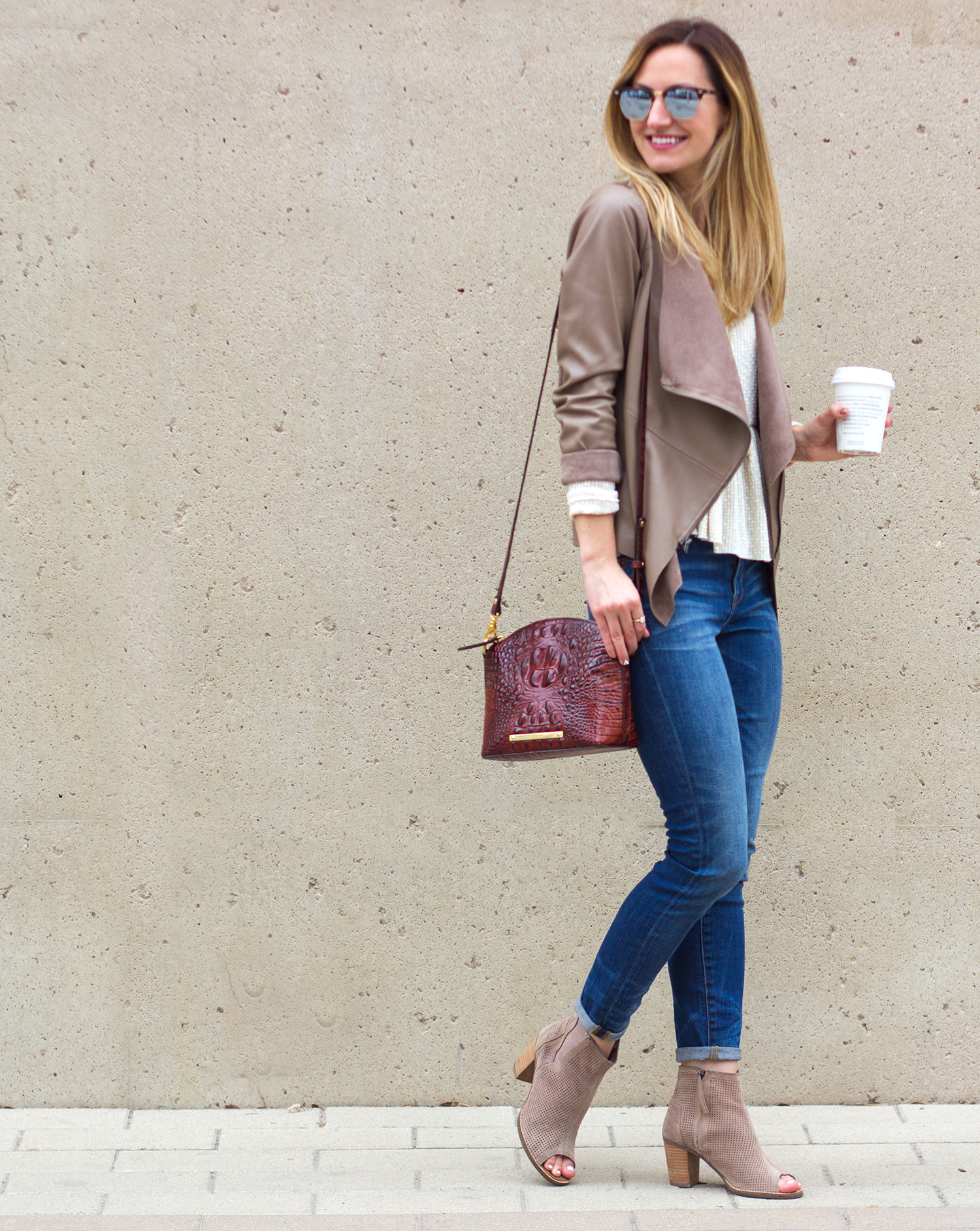 denim open toe booties