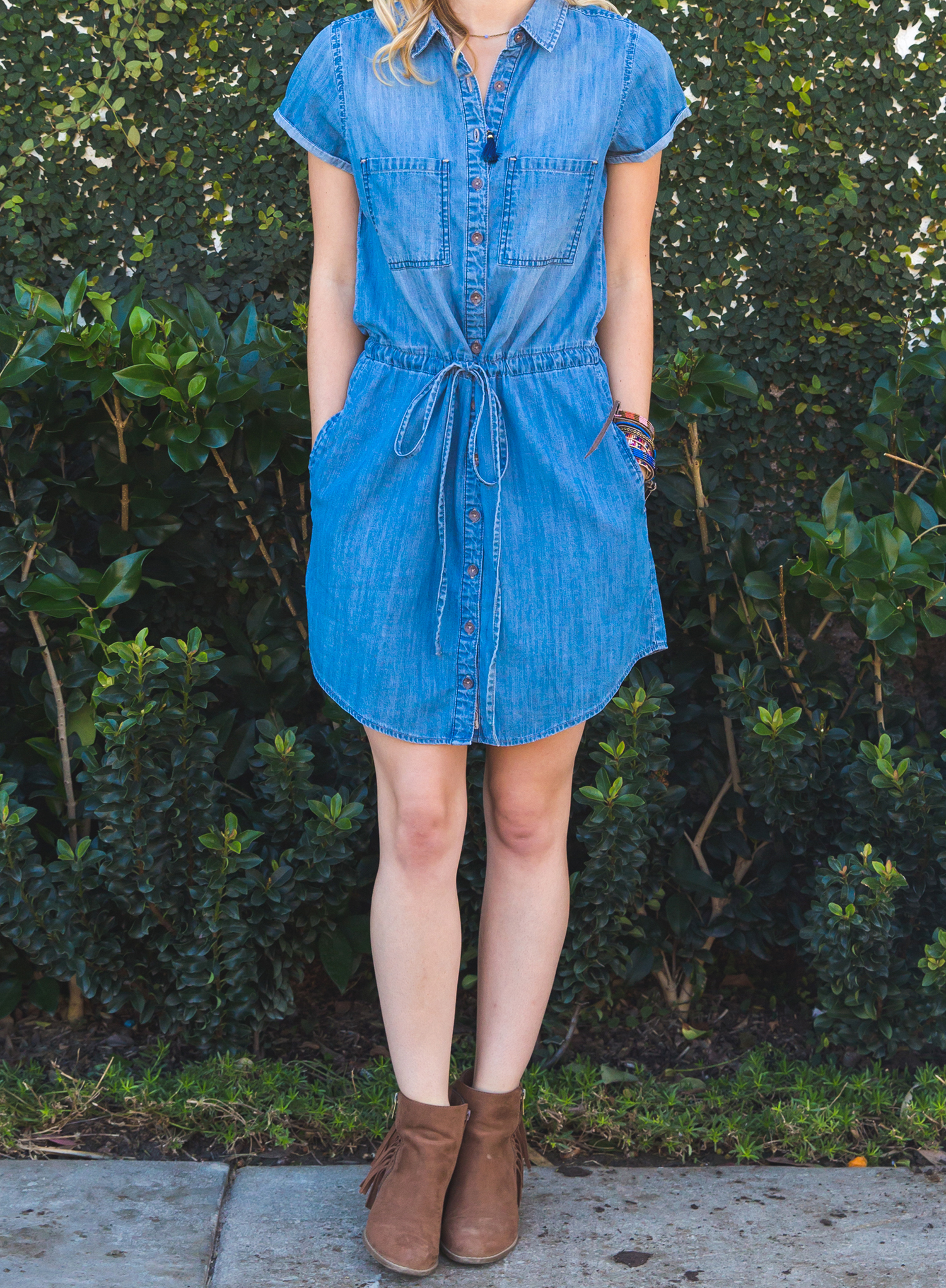 Denim Shirtdress with Silver Jeans 