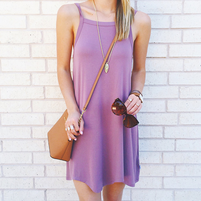 livvyland-blog-olivia-watson-spring-style-austin-texas-fashion-blogger-rvca-lilac-shift-dress-summer-lavender-purple-cognac-details