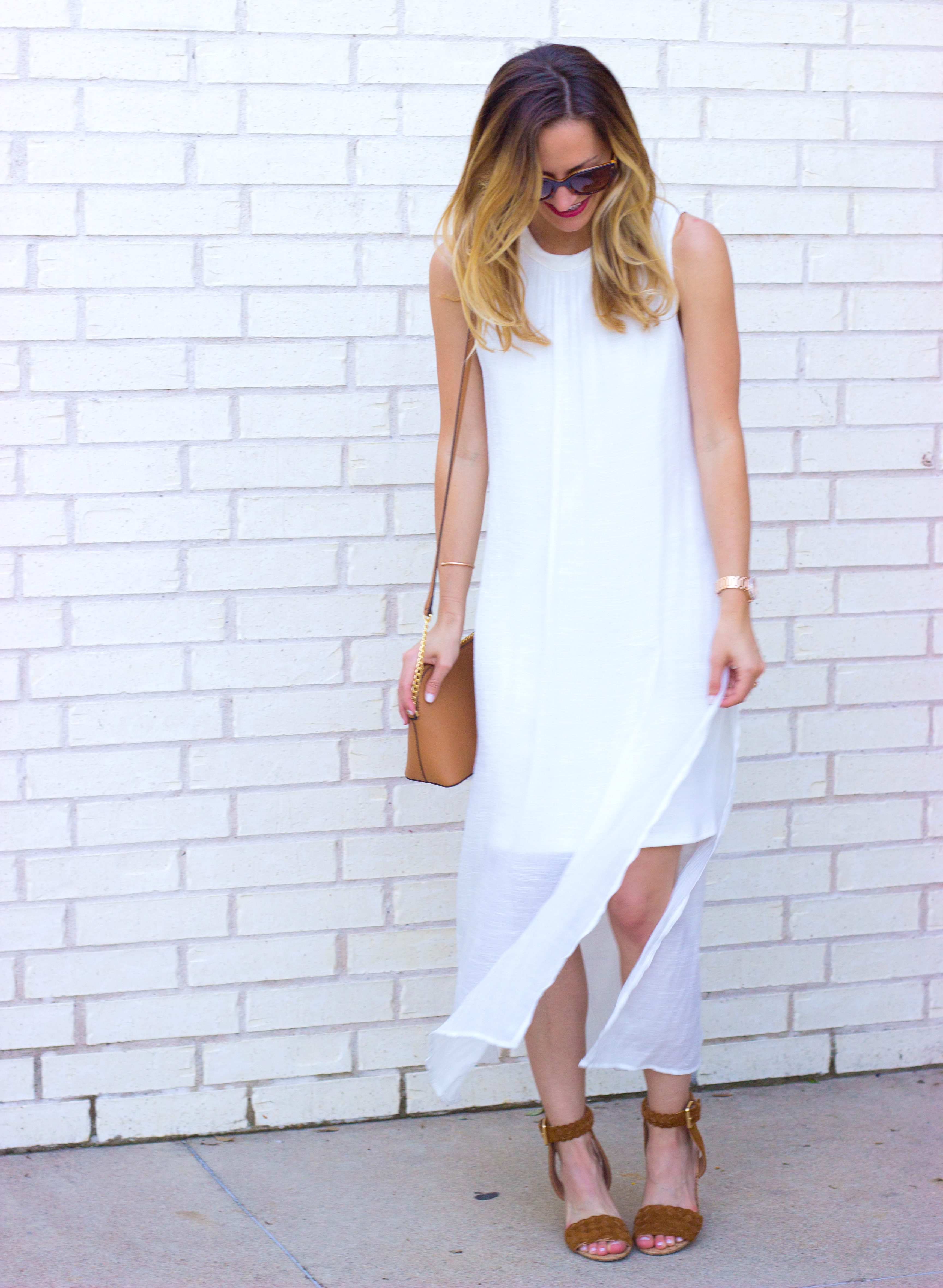 white midi heels