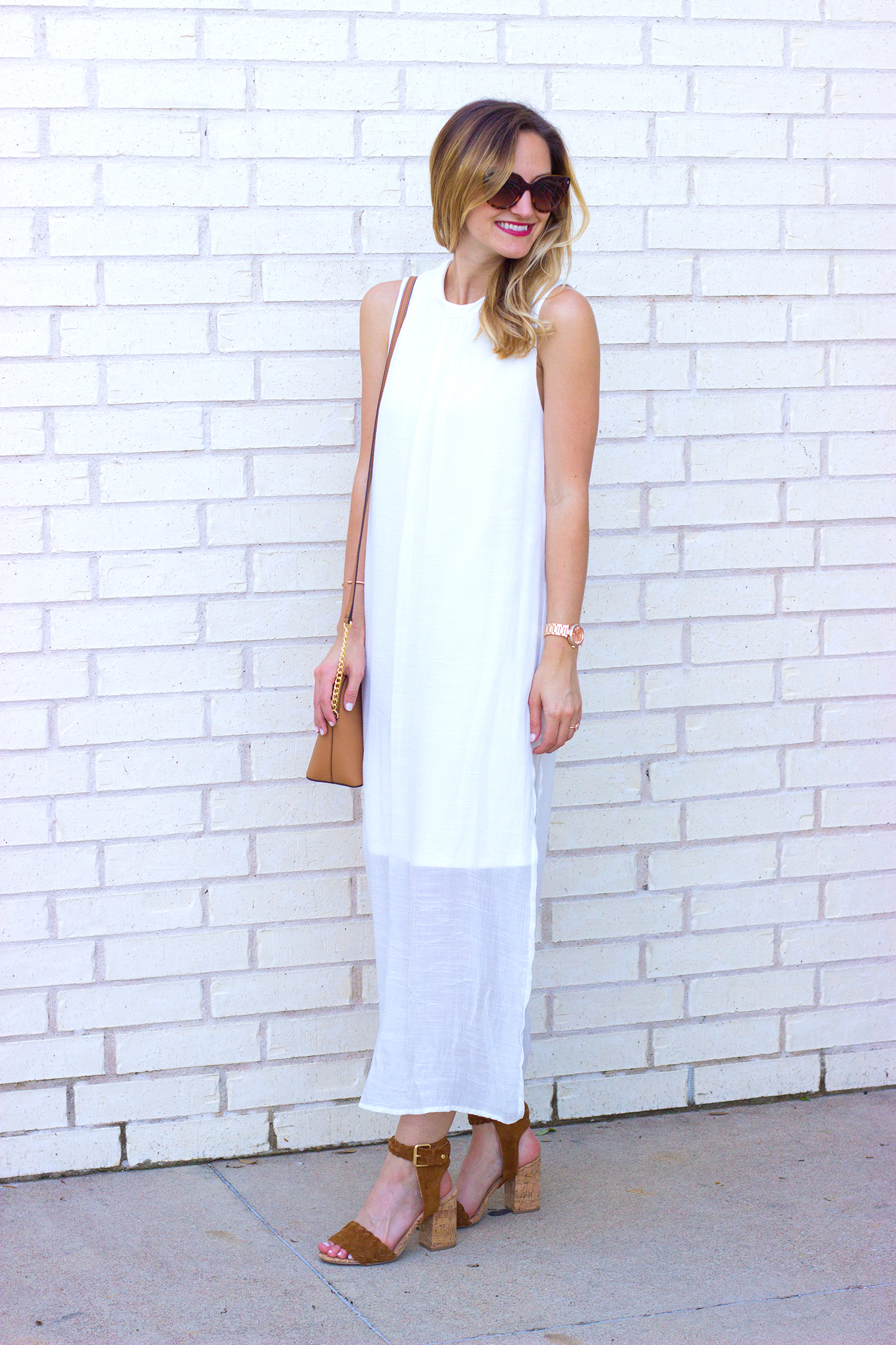 white midi heels