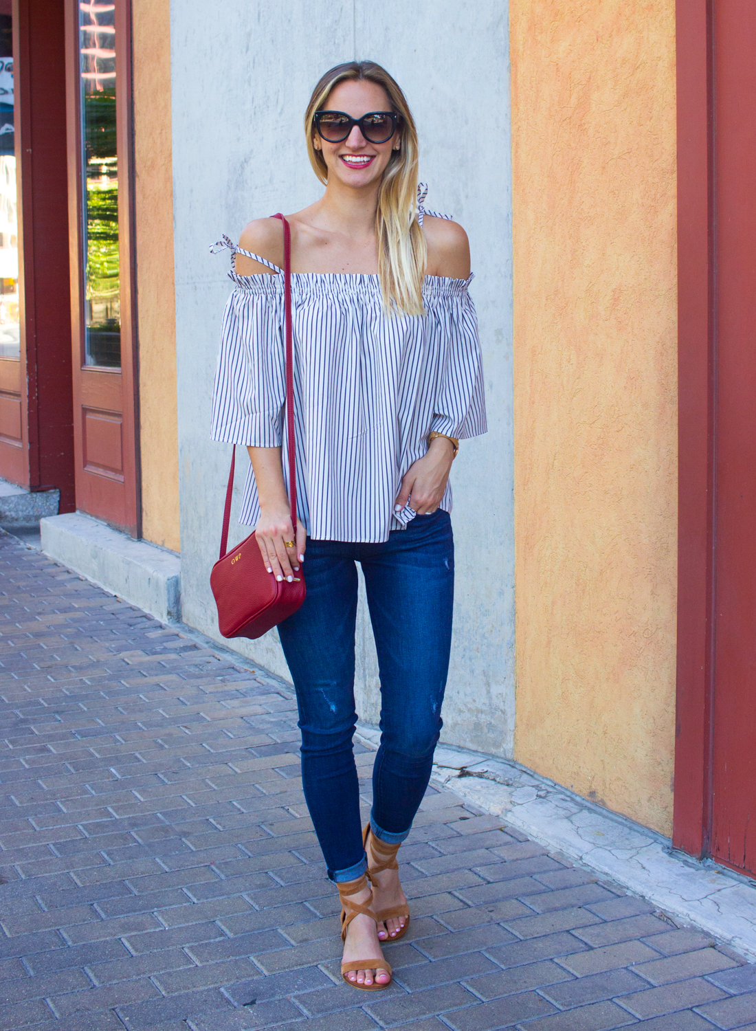 Striped Cold Shoulder Top - LivvyLand