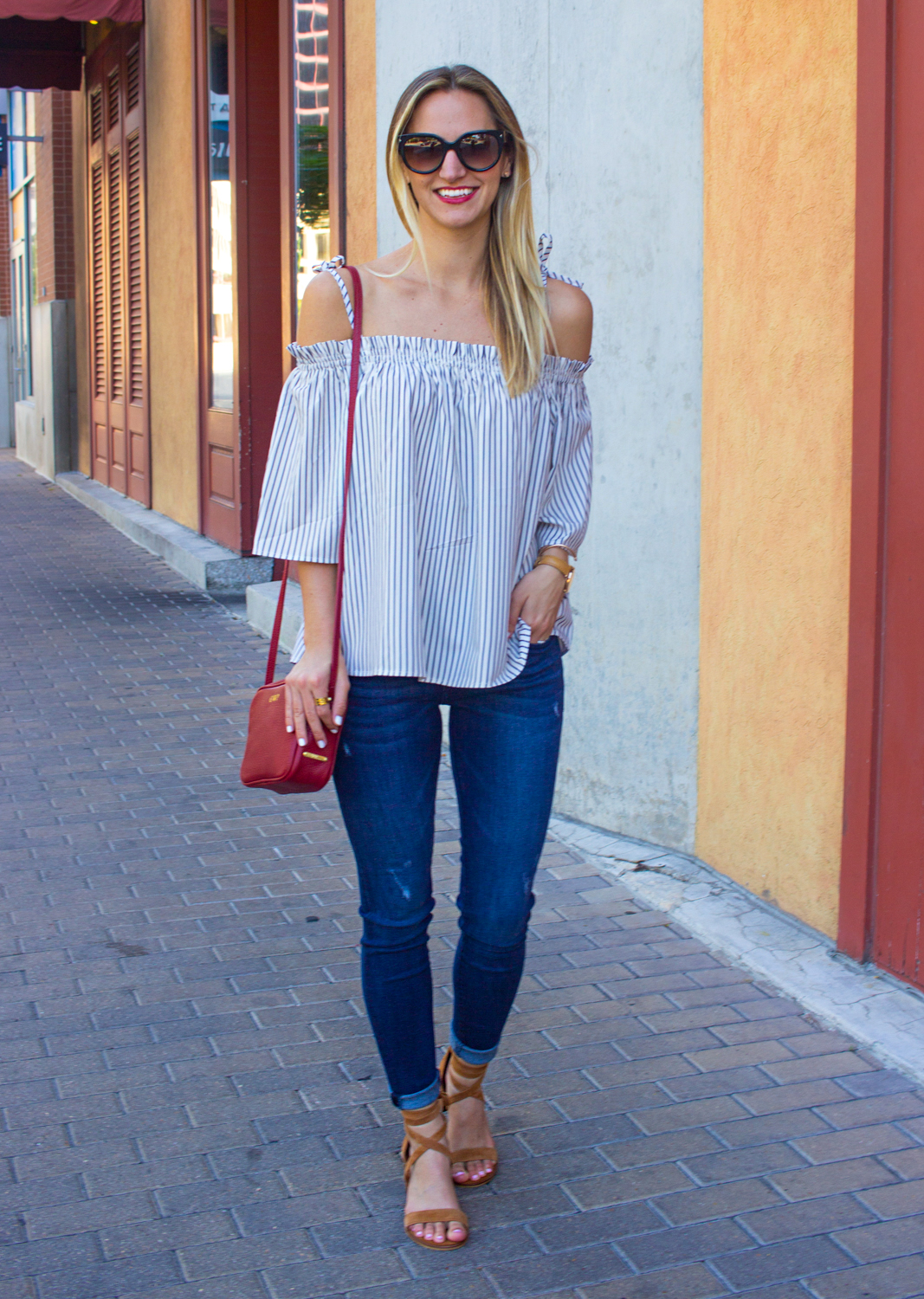 Striped Cold Shoulder Top - LivvyLand