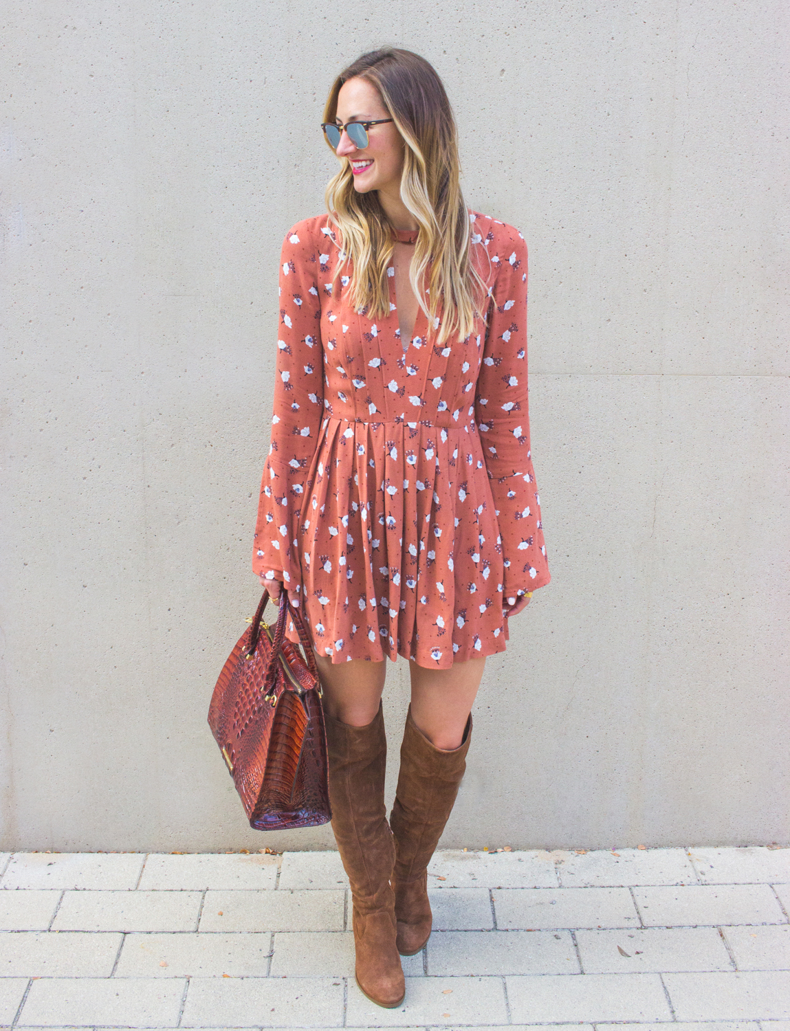 dress and boots outfit