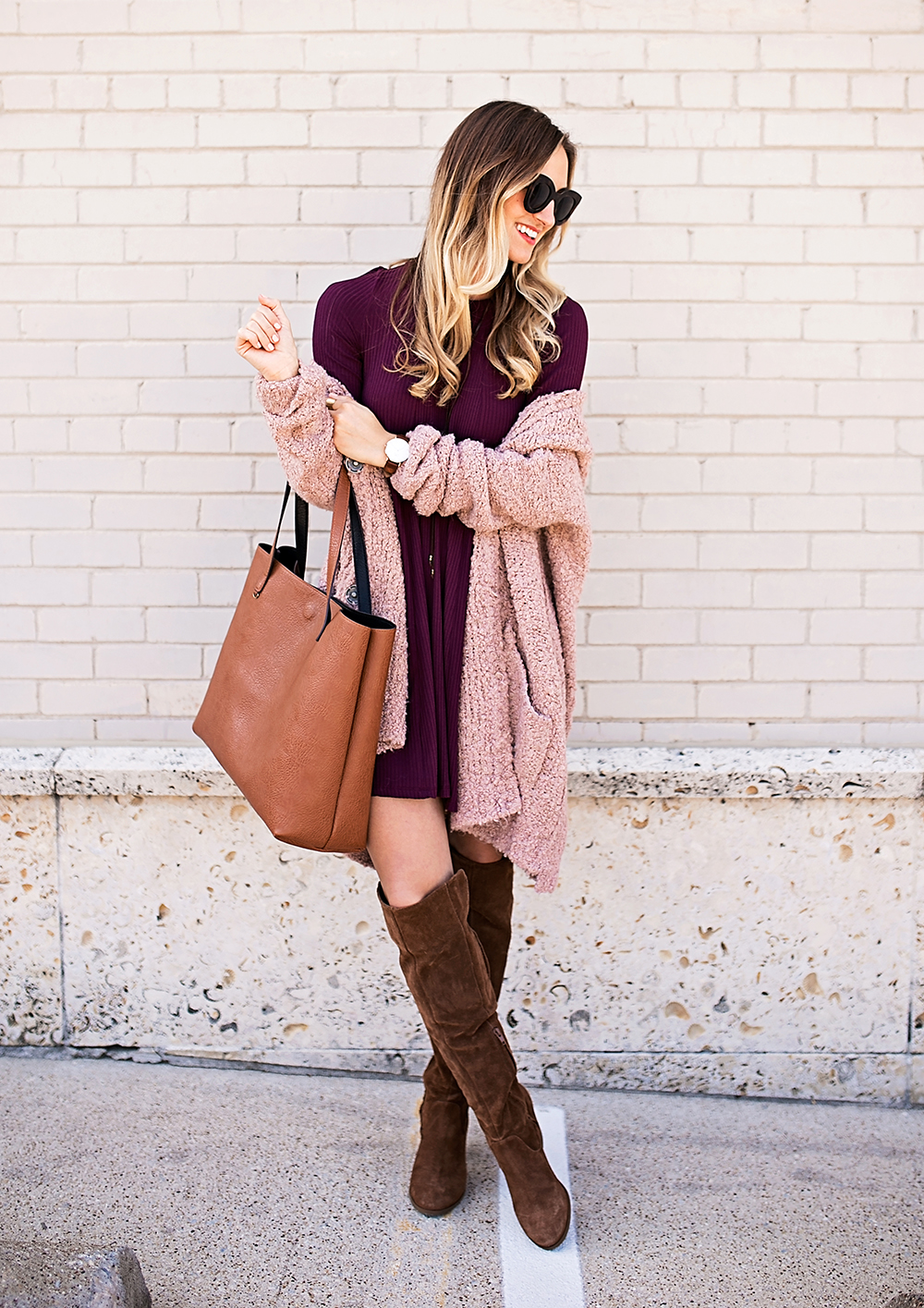 blush over the knee boots