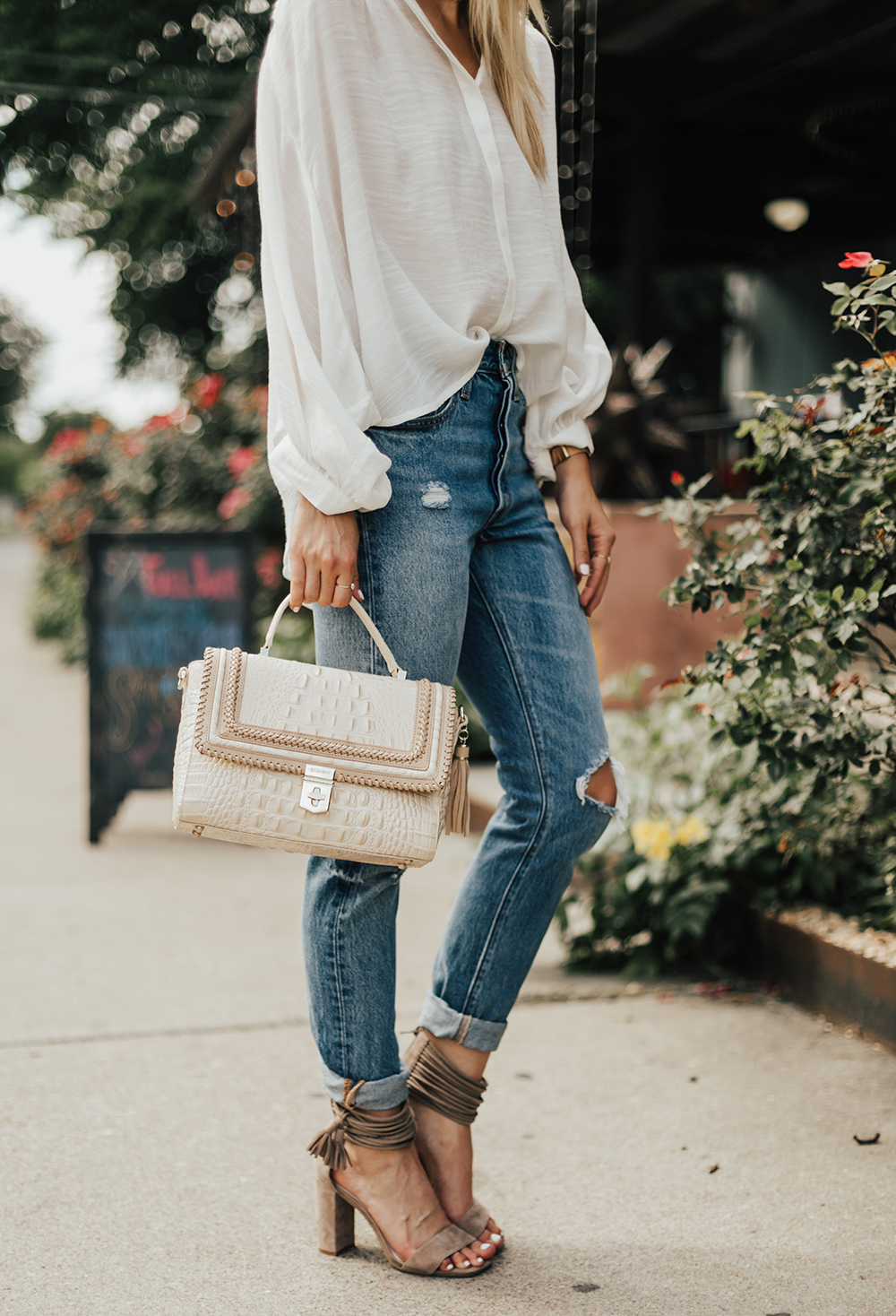 aspoonfulofstyle, blogger, tank top, top, jeans, shoes, high heel