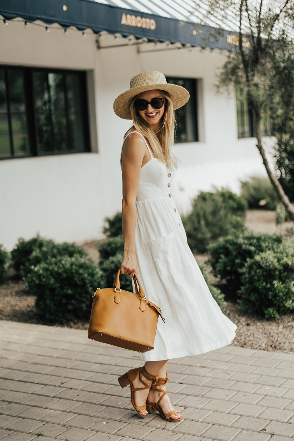 sun dress and hat