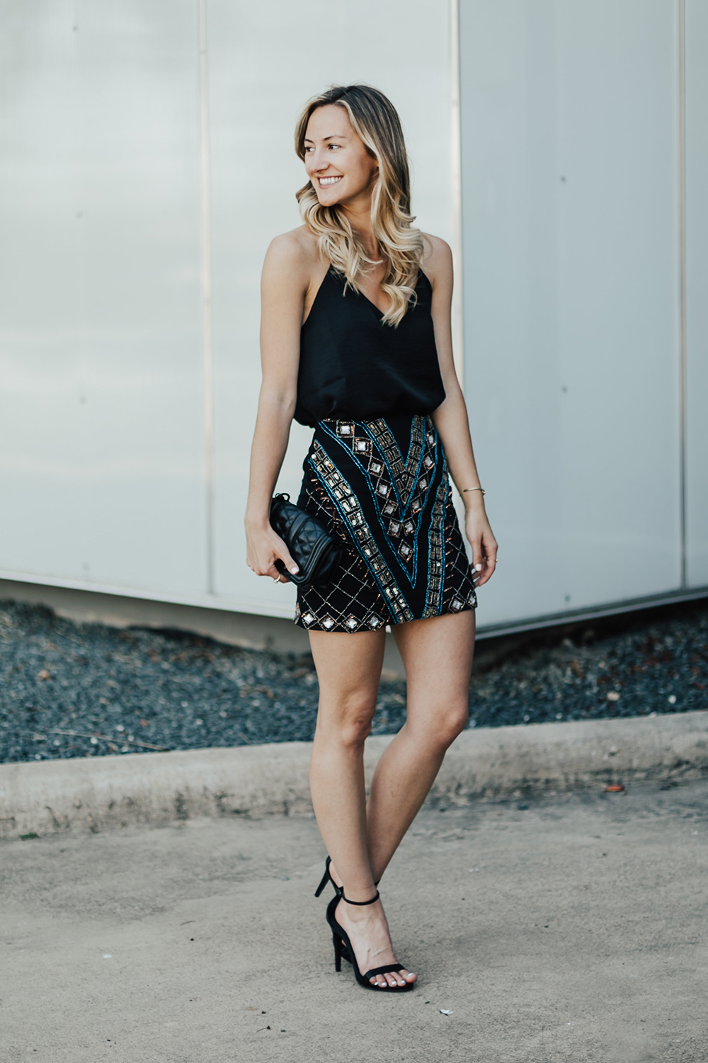 AREA Asymmetric crystal-embellished wool-blend mini skirt | NET-A-PORTER