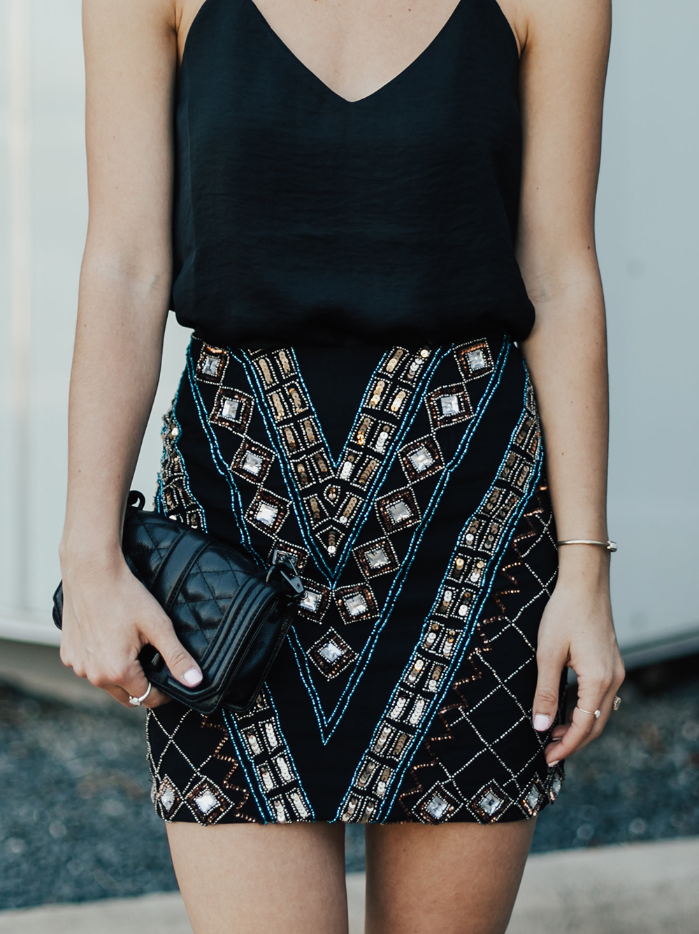 embellished bodycon skirt