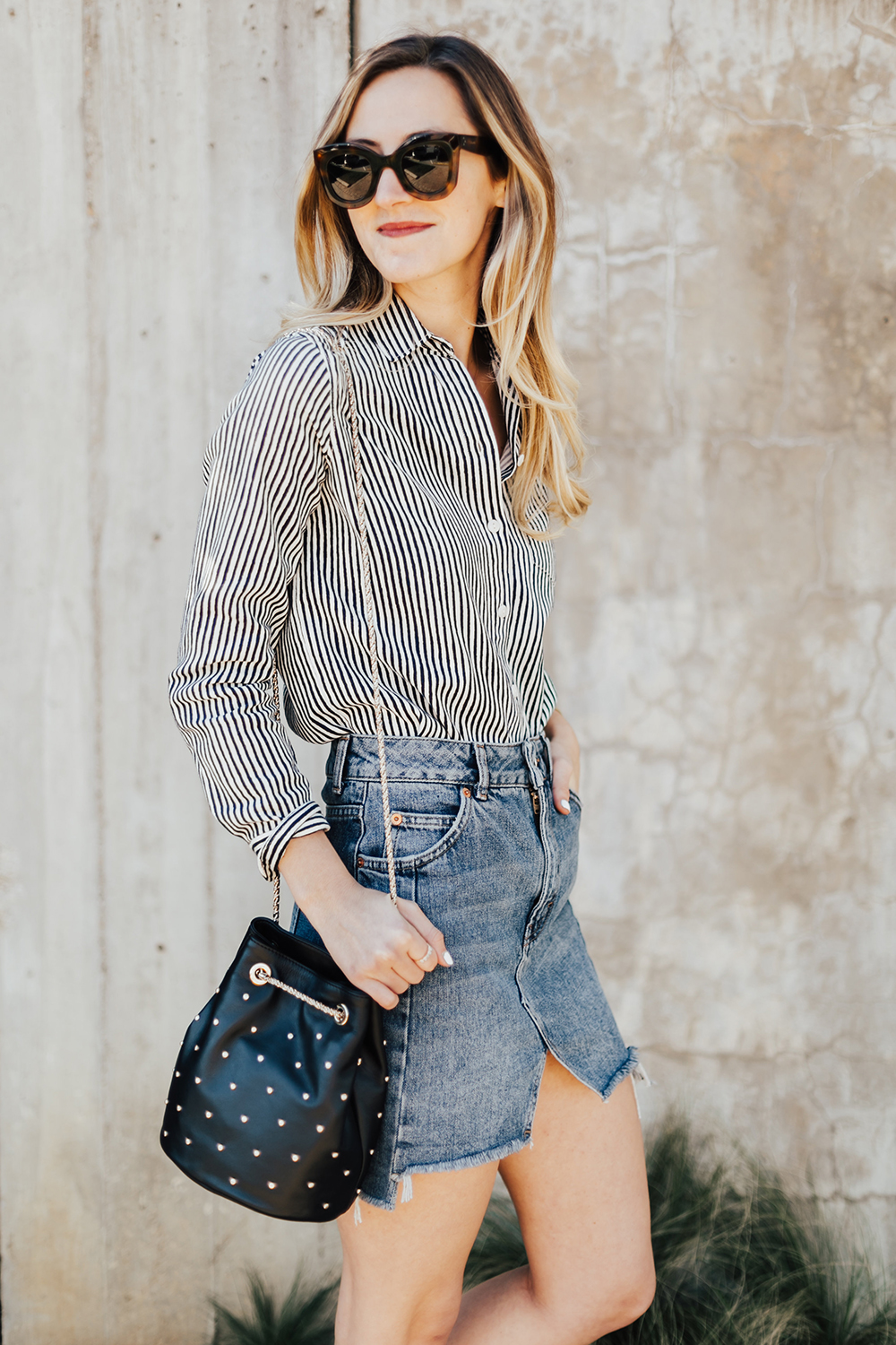 Studded Bucket Bag - LivvyLand | Austin Fashion and Style Blogger