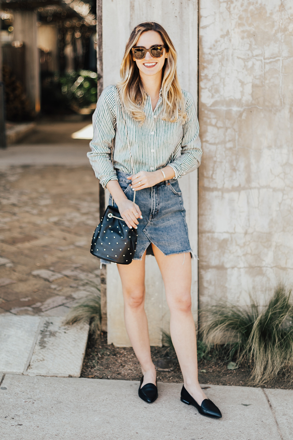 Studded Bucket Bag - LivvyLand | Austin Fashion and Style Blogger