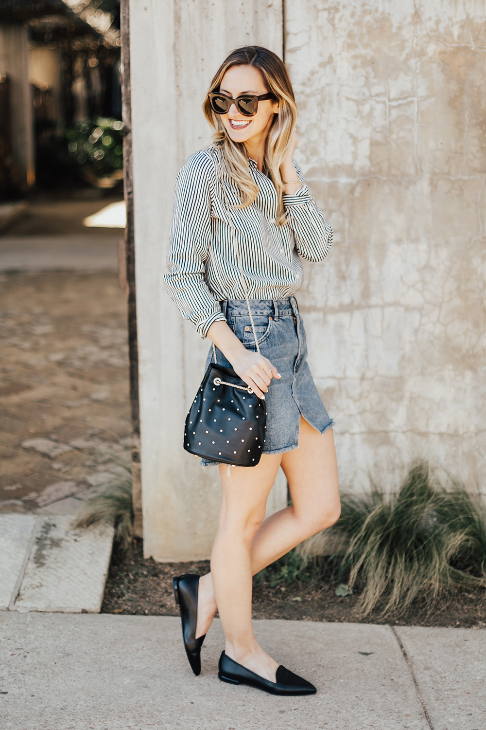 bucket bag outfit