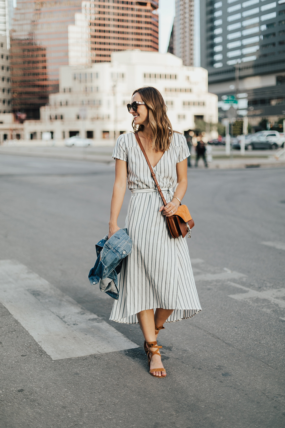 gap denim wrap dress