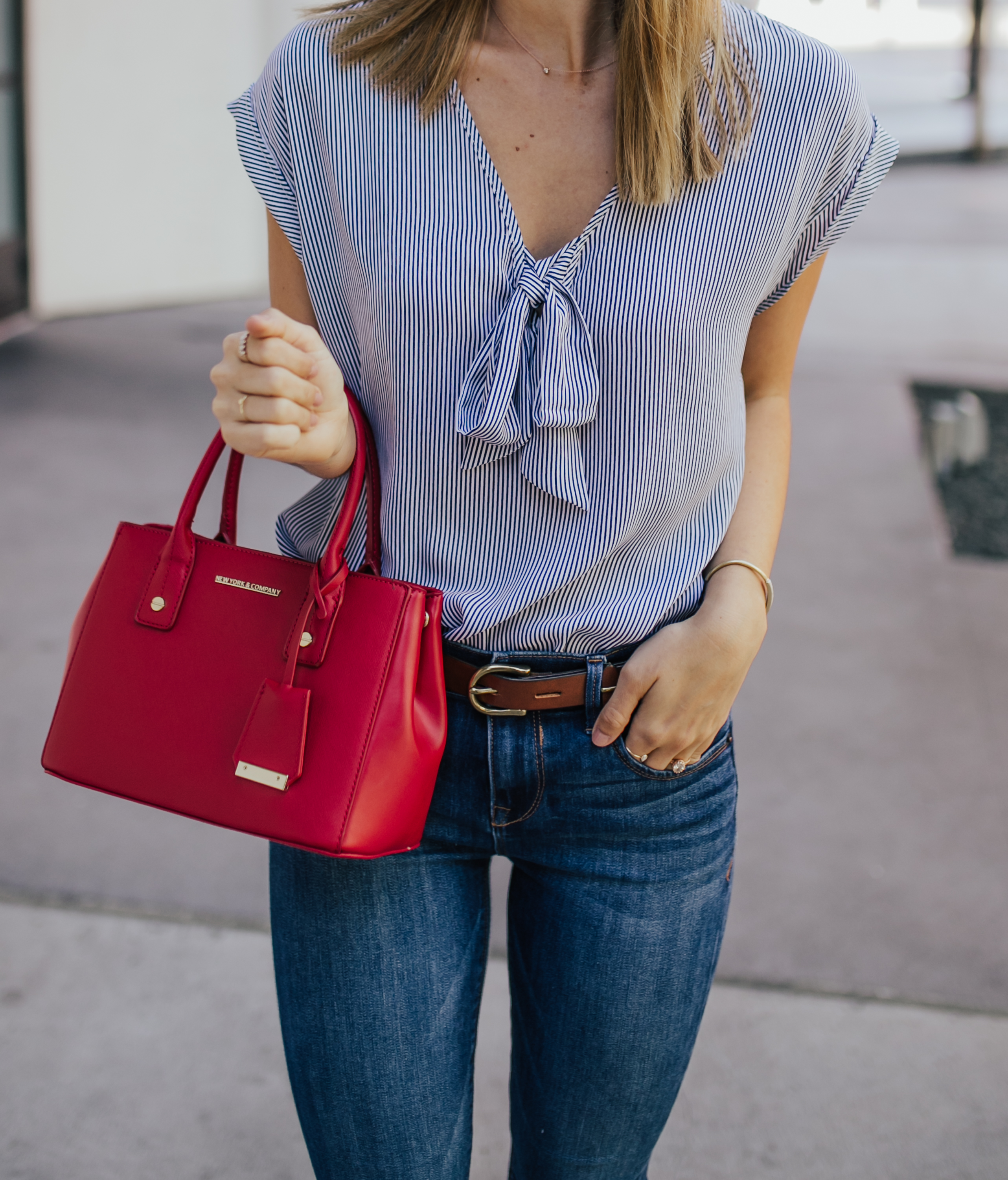 livvyland-blog-olivia-watson-new-york-and-company-striped-chiffon-top-red-handbag-austin-texas-fashion-blogger-2