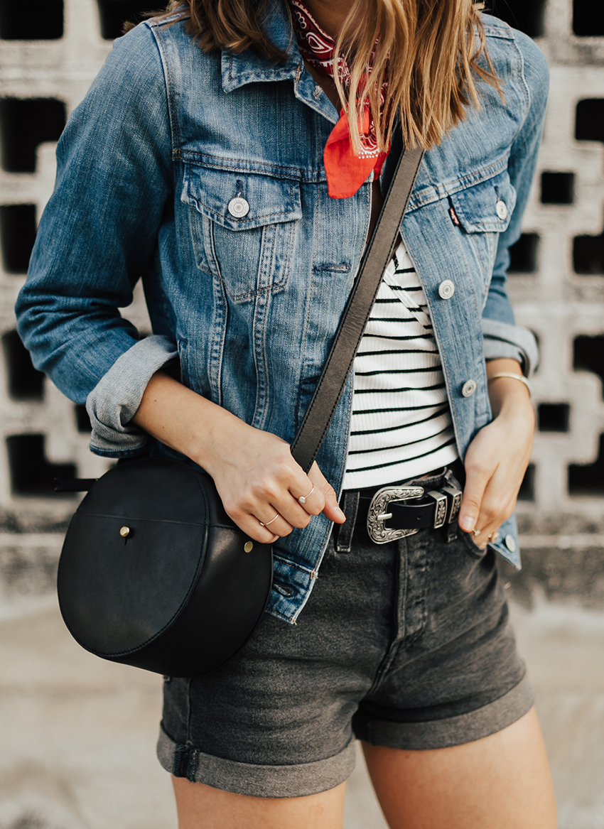 levi's high rise black shorts