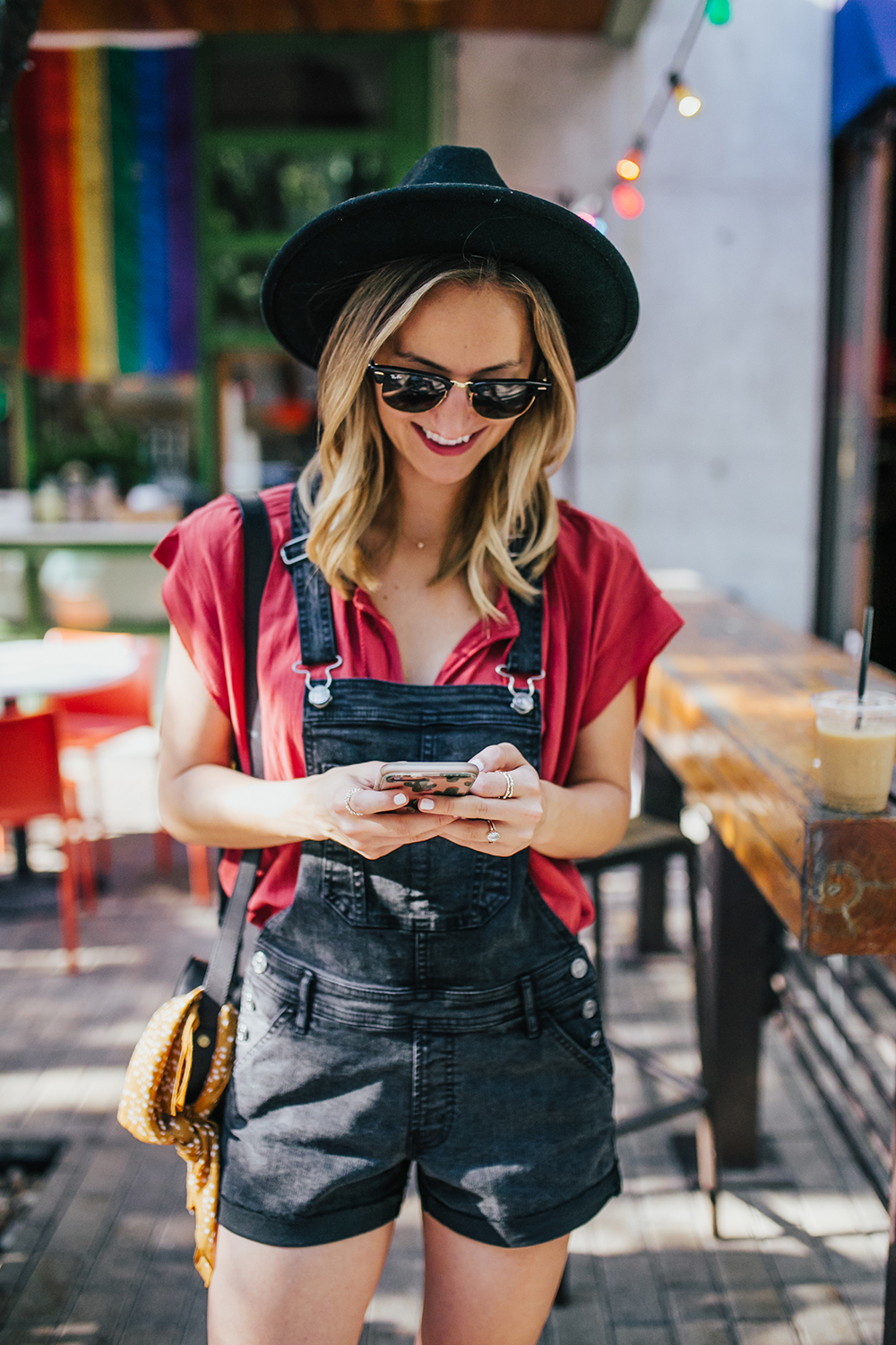 livvyland-blog-olivia-watson-black-short-overalls-abercrombie-everlane-black-pointed-toe-flats-summer-outfit-jos-coffee-second-street-austin-texas-fashion-blogger-3