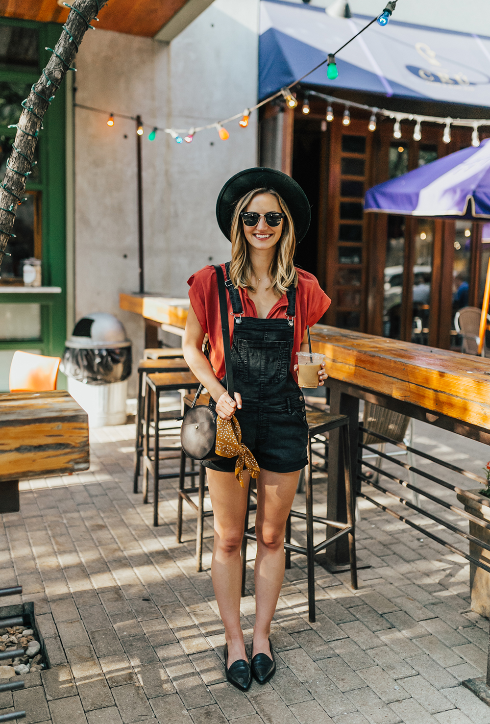 livvyland-blog-olivia-watson-black-short-overalls-abercrombie-everlane-black-pointed-toe-flats-summer-outfit-jos-coffee-second-street-austin-texas-fashion-blogger-6