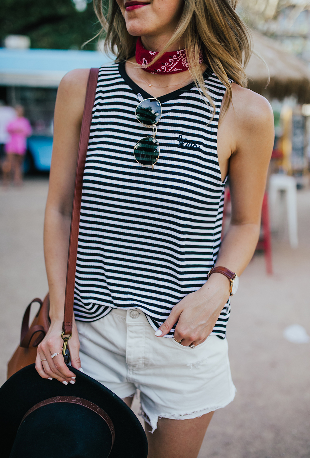 livvyland-blog-olivia-watson-stripe-vans-tank-top-white-cutoff-shorts-pacsun-barton-springs-road-summer-style-2