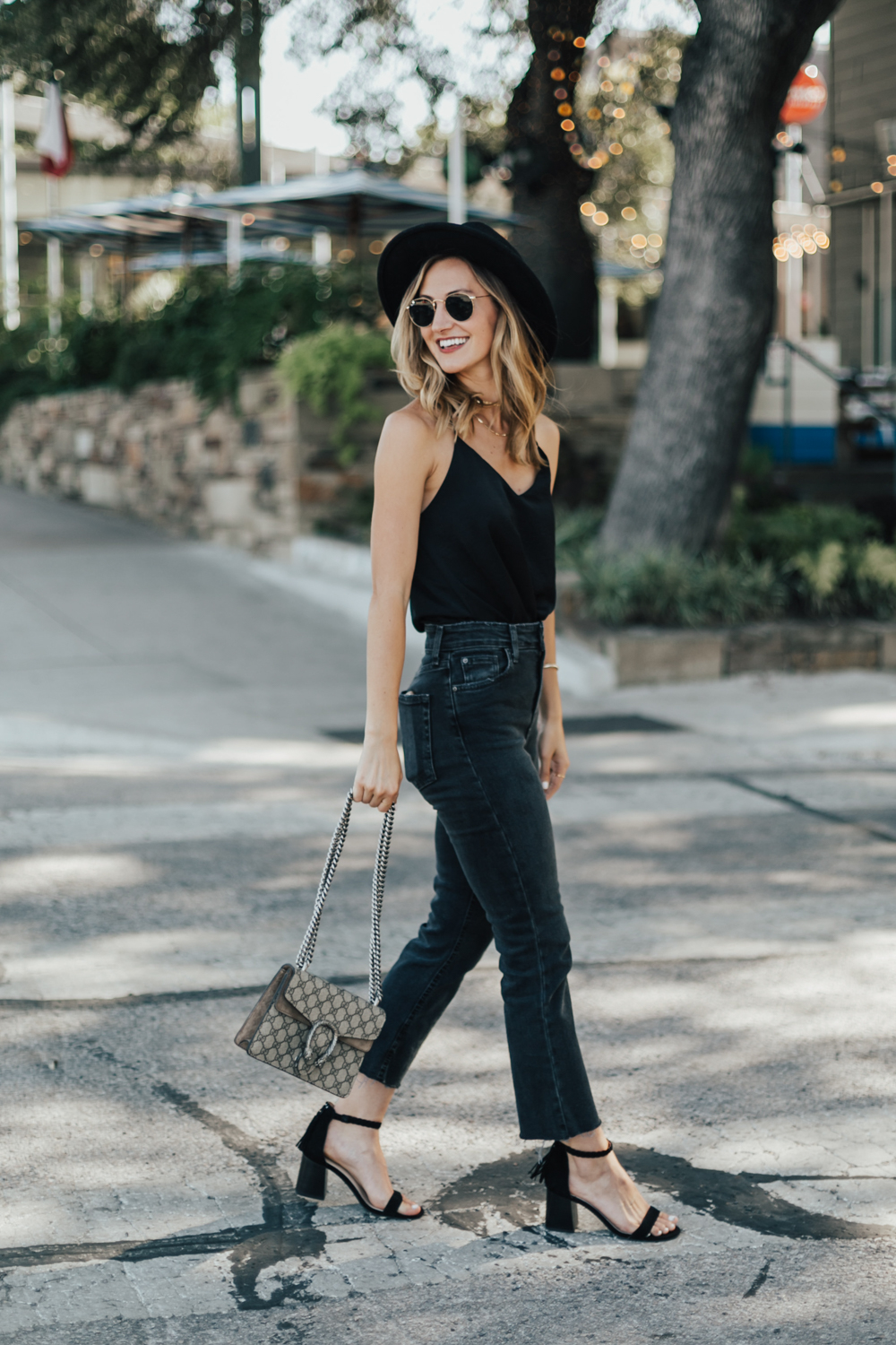 black dressy cami top