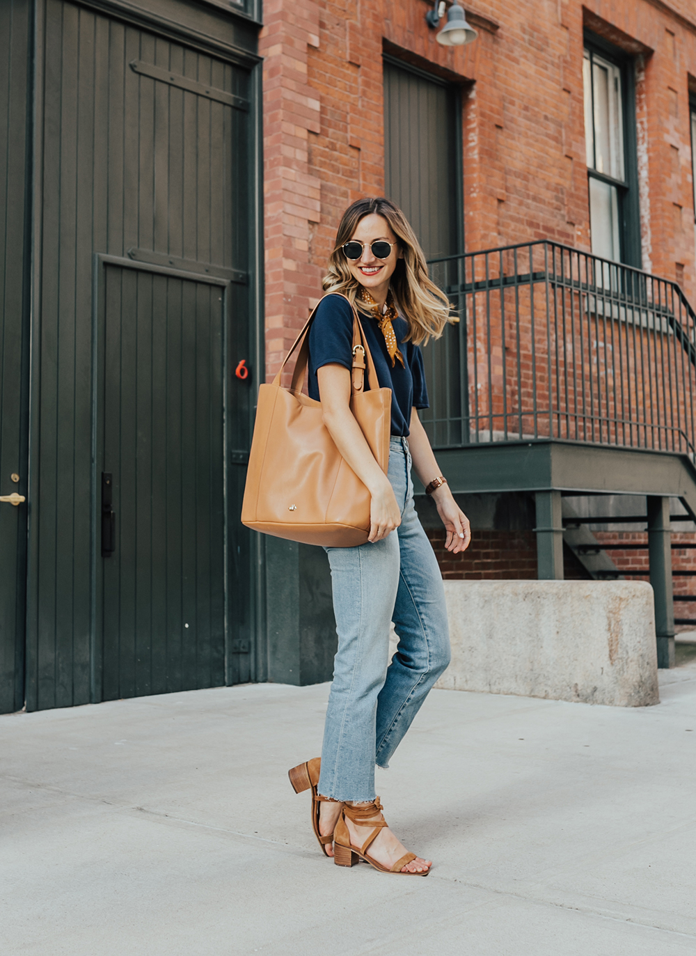 livvyland-blog-olivia-watson-nyc-tribeca-mom-jeans-brahmin-tan-charleston-tote-neckerchief-1