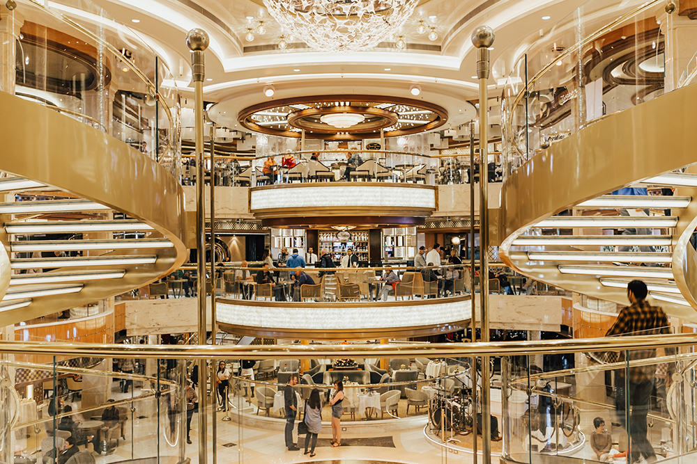 livvyland-blog-olivia-watson-travel-fashion-blogger-princess-cruises-regal-ship-what-to-do-on-board-cruise-boat-foyer-spiral-staircase