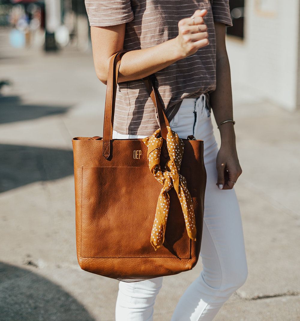 Monogrammed patent leather tote bag, Bags