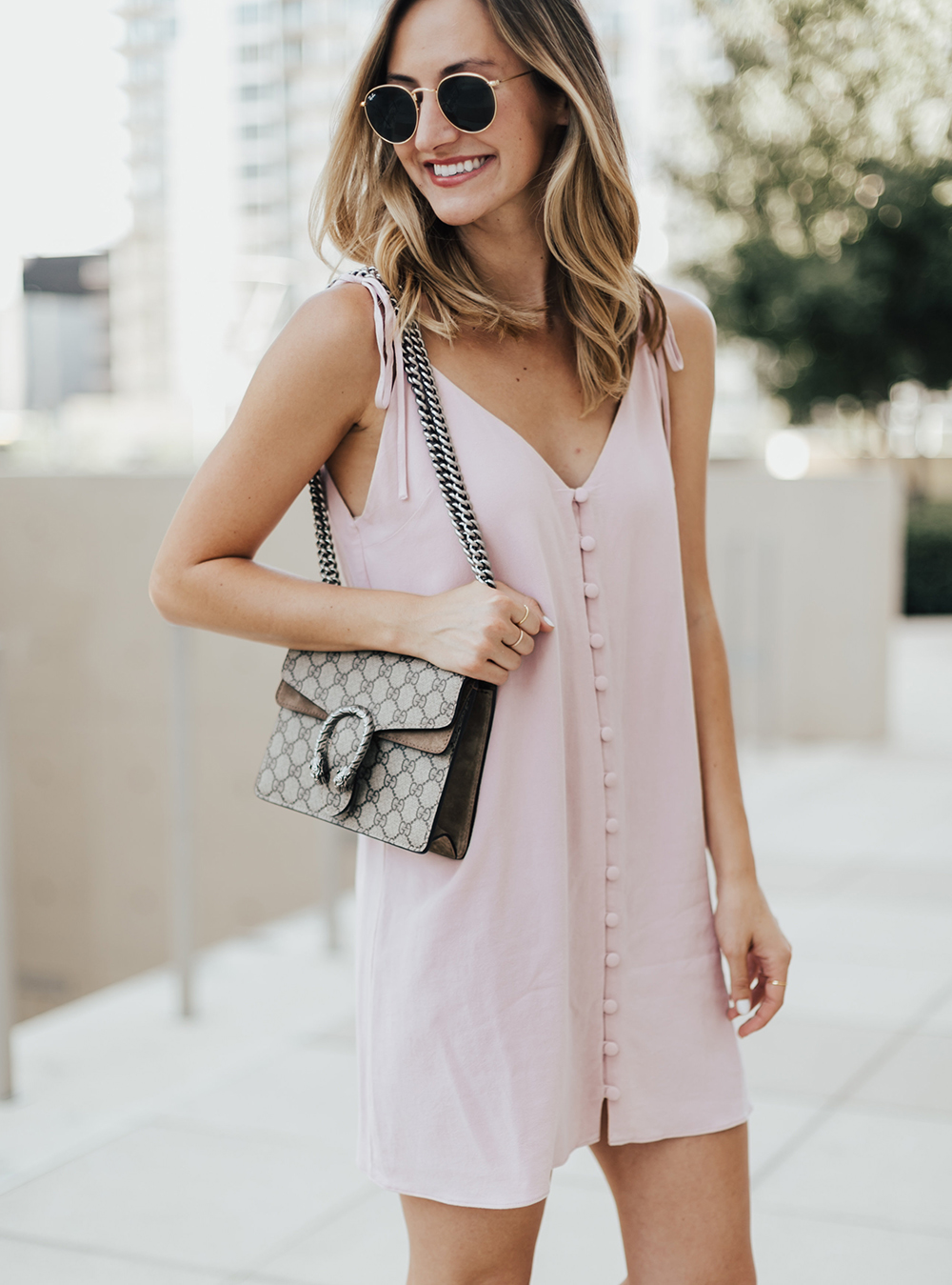 Blush Button Front Dress - LivvyLand