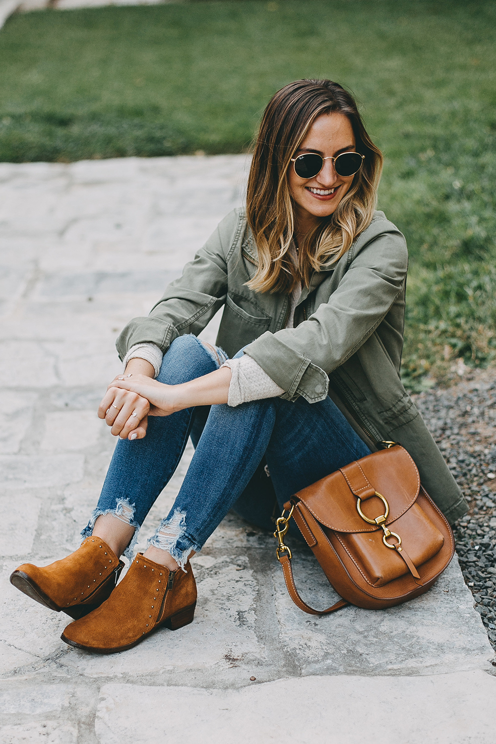 Tan Suede Ankle Booties - LivvyLand | Austin Fashion and Style Blogger