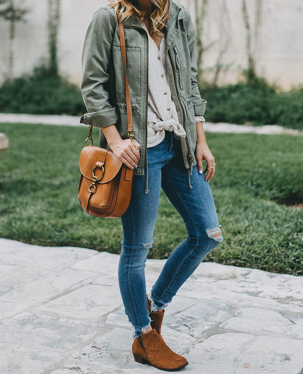 Tan Leather Jacket and Booties - Jeans and a Teacup